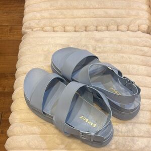 BAMBOO Light Blue Platform Sandals